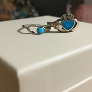 3 for $10 -2 blue and silver rings